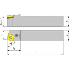 Klemmdrehhalter PCBNR2020K12 re.brün.Außen TECWERK