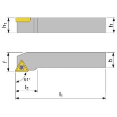 Klemmdrehhalter STGCR2525M16 re.vern.Außen TECWERK